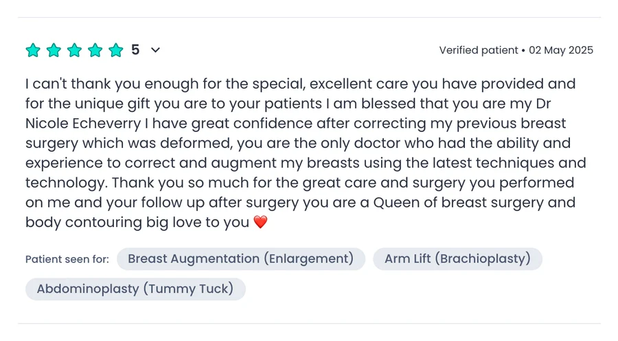 Verified Doctify review of Dr. Nycole Echeverry